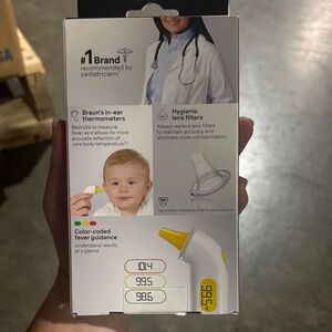 Braun In-Ear Thermometer with Hygienic Lens Filters - White and Yellow